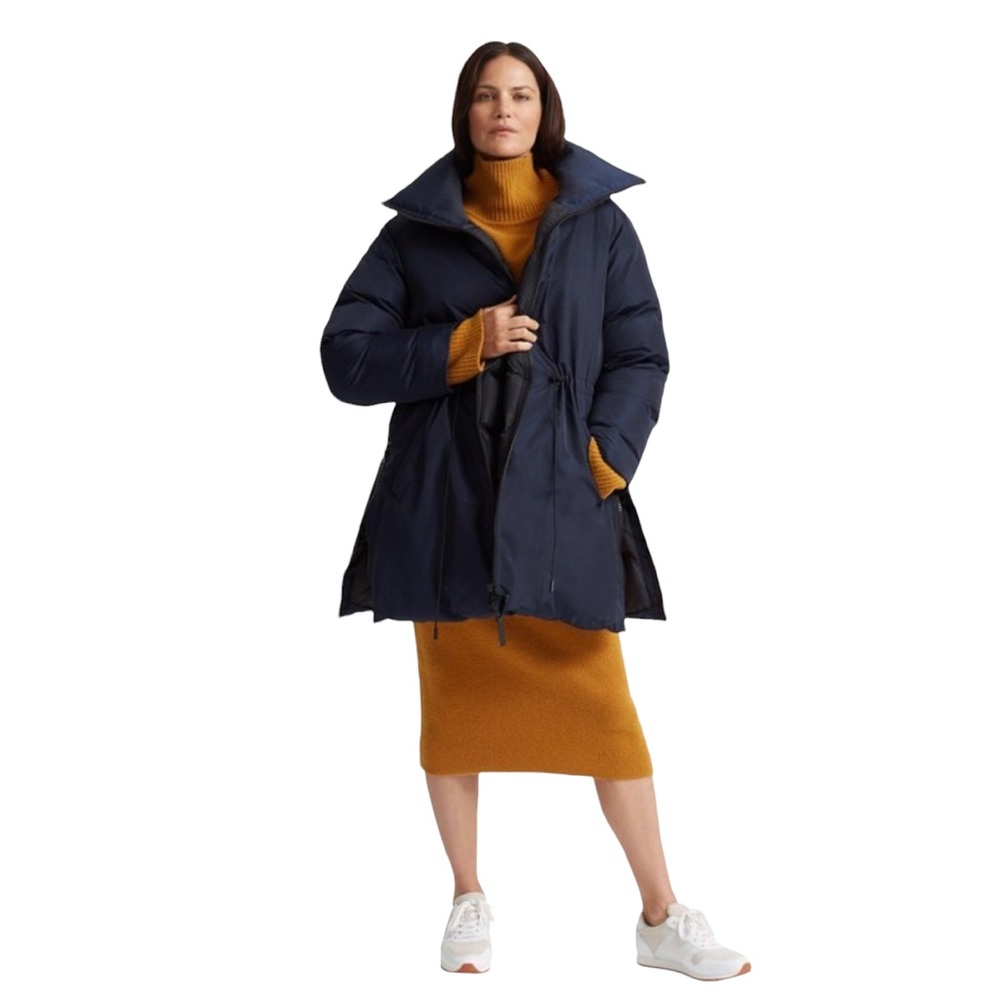 Club Monaco Trapeze Oversized Puffer Coat Navy Blue Size XS